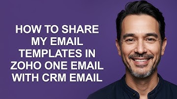 How to Share My Email Templates In Zoho One Email with Crm Email - KevinHowTo