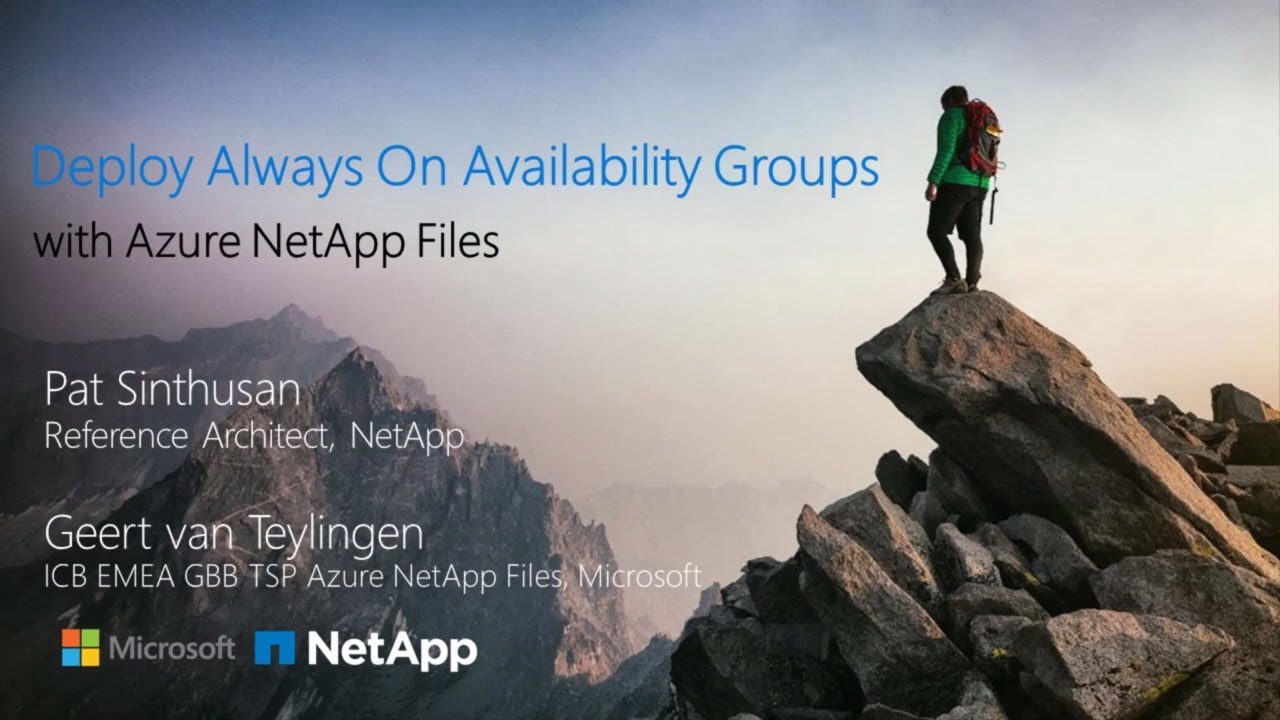 Deploy Always On Availability Groups With Azure NetApp Files