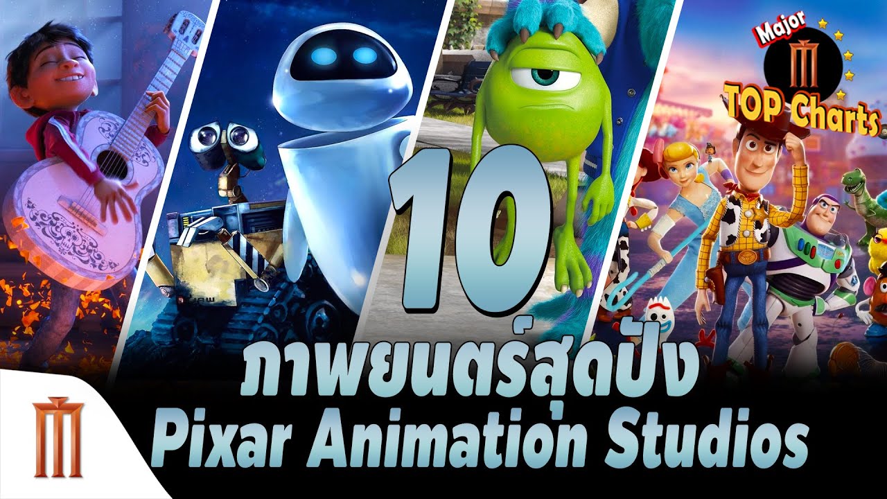 แนะนําการ์ตูน  New Update  10 ภาพยนตร์สุดปัง Pixar Animation Studios - ​​Major​ Top​ Charts​ EP.25