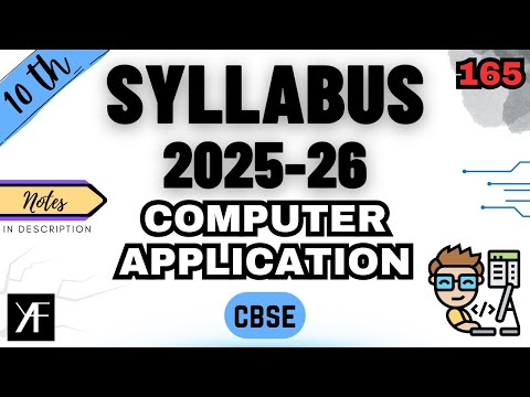 Class 10 Computer Application (CA 165) | Complete Syllabus Discussion | CBSE 2025-2026