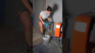 Tile Thinset Mortar mixing tricks! #diy #shortsvideo #fyp #construction #tiles