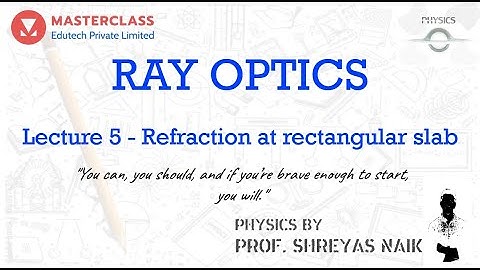 Ray Optics | Lec 5 | Refraction at rectangular slab | Prof. Shreyas Naik