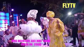 SHADE OKOYA AND MRS OGUNTADE ON STAGE PERFORMANCE OF EBENEZER OBEY AT CHIFE RAZAK OKOYA @80 BIRTHDAY