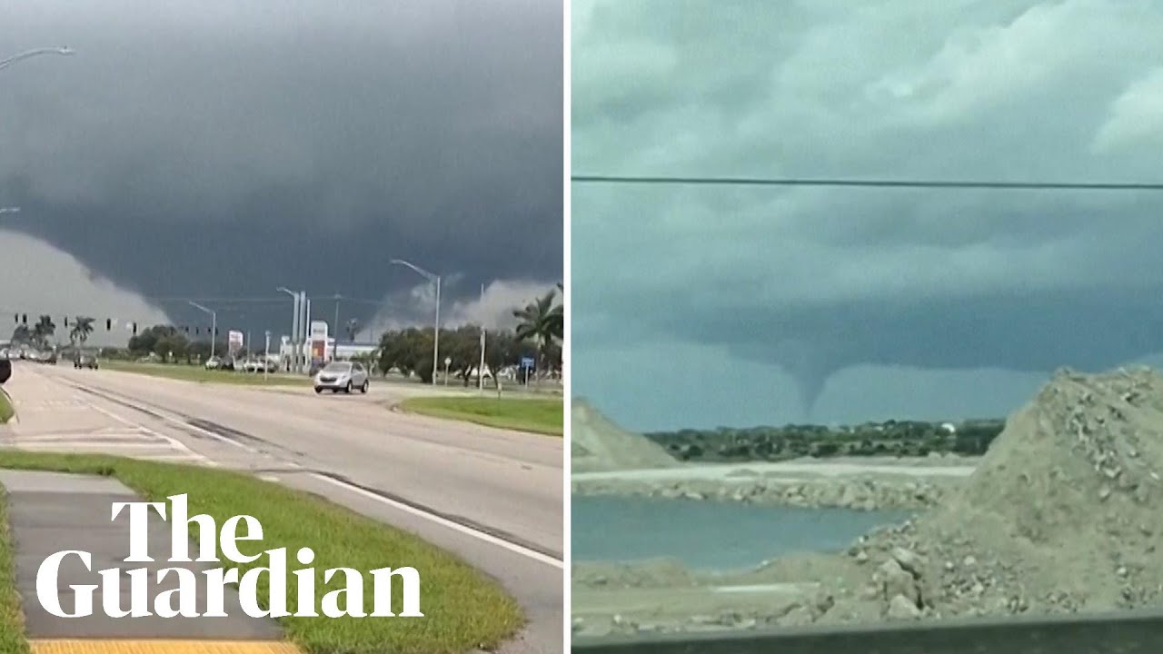 Tornado spotted in south Florida ahead of Hurricane Milton - YouTube