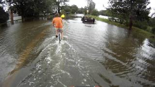Irene floods Compo Beach Road in Westport, CT