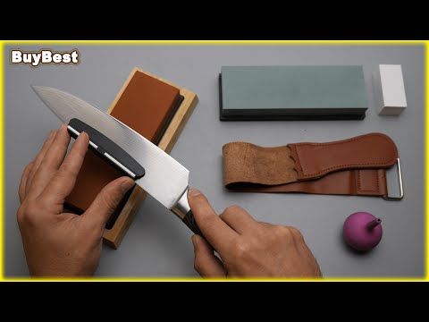 KEENBEST 🔪 ВОДНЫЙ КАМЕНЬ для заточки ножей в удовольствие! Набор камней для заточки ножей из Амазон.