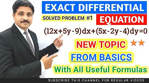 EXACT DIFFERENTIAL EQUATION SOLVED PROBLEM 1 | FIRST ORDER DIFFERENTIAL EQUATION @TIKLESACADEMY