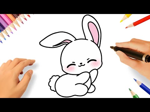 HOW TO DRAW A CUTE RABBIT EASY 🐇