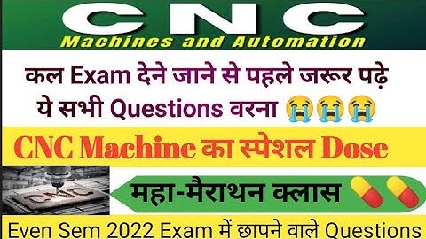 CNC Machine & Automation / मैराथन क्लास / machanical engg.6th Semester / important topic for CNC /