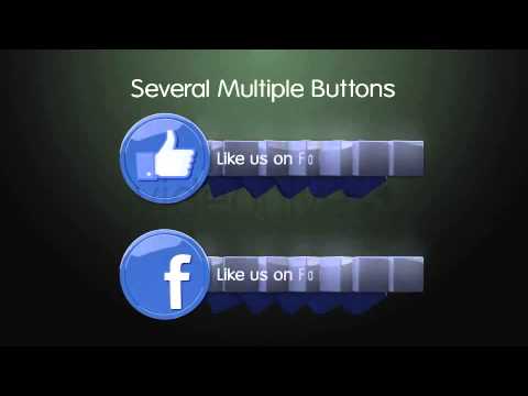 Animated Social Buttons Element 3D