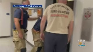 CBS4 Captures Rescue Of Elderly Disabled Man Trapped In Elevator