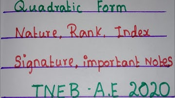 quadratic form l linear algebra l Tamil l tneb