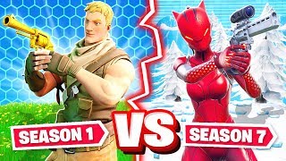 SEASON 1 vs SEASON 7 CHALLENGE *NEW* Game Mode in Fortnite Battle Royale