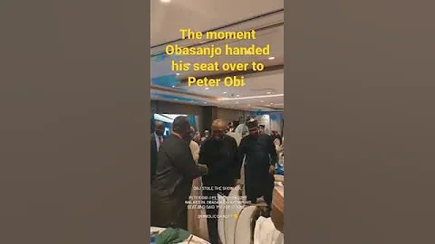 Watch the moment President Obasanjo endorse and handed his seat over to Peter Obi. #peterobi #shorts