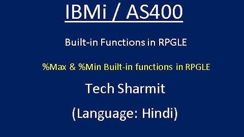 IBMi (AS400) - %Max & %Min built-in functions in #RPGLE #IBMi #AS400