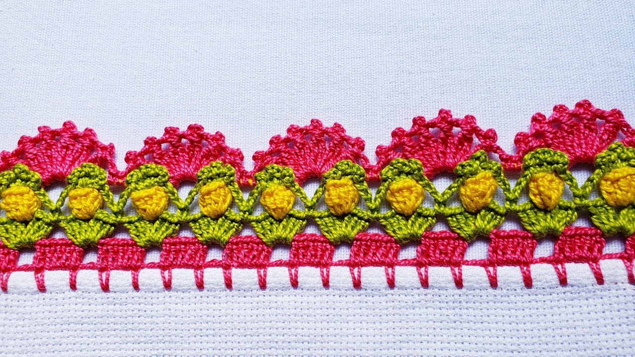 Barrado/bico para pano de prato #croche #crochet #barradinhodecroche 🌺 #535