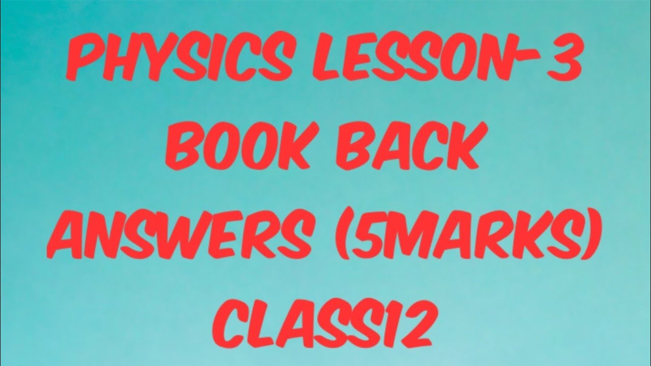 Magnetic Field Lesson 3 Book Back Answers 5marks Class12 Physics Tamil