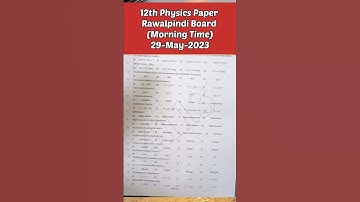 12th class physics Rawalpindi board paper group1 morning time 2023 | 2nd year physics solved paper