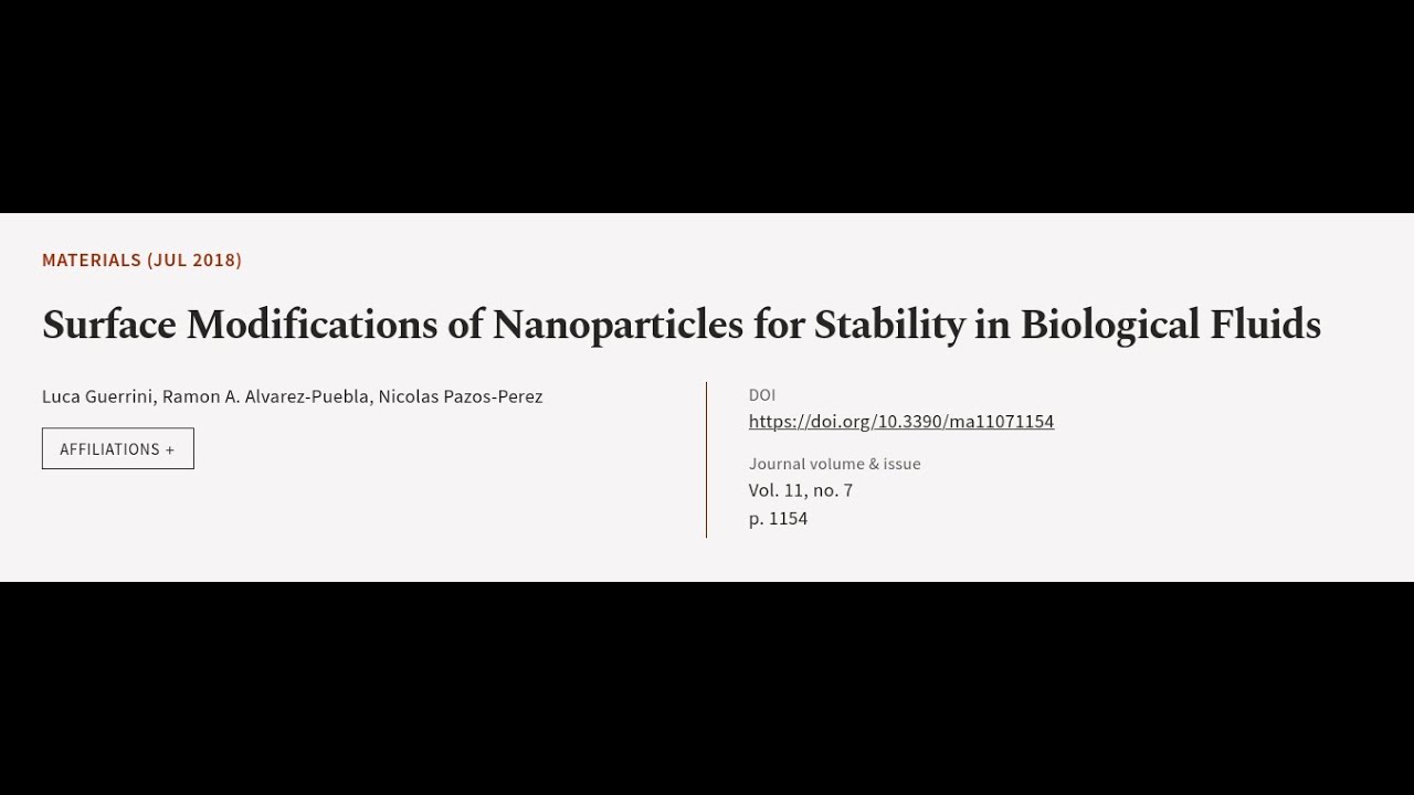 Surface Modifications of Nanoparticles for Stability in Biological Fluids | RTCL.TV
