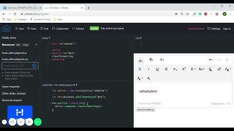 Clear Formatting Method in froala editor JSFiddle