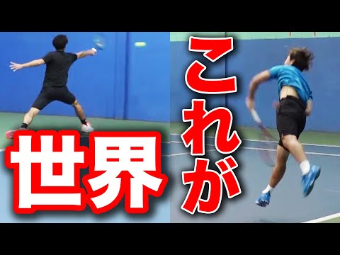 歴代最高クオリティ！西岡良仁（現日本1位）vs小野田倫久（元日本3位）！現役1位に43歳のシニアトップ選手が挑みました @yoshischannel4190