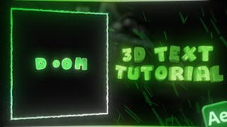 Advance 3D Text Tutorial | After Effects