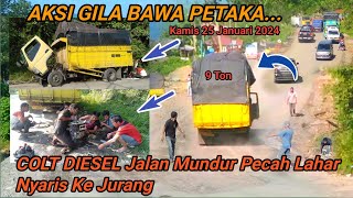 COLT DIESEL Jalan Mundur // Patah Lahar Tergantung Di Tanjakan Langsung Di Bengkel Di Tempat