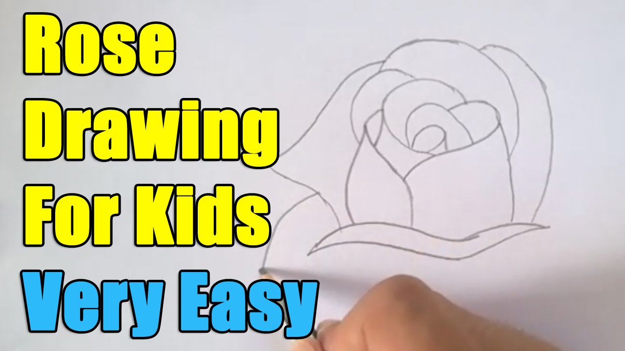 How to Draw a Rose for Kids Tutorial and Rose Coloring Page