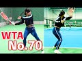 Unbelievable! Such a Cute Pro hits Such a Cool Forehand! - Pro Tennis Lesson