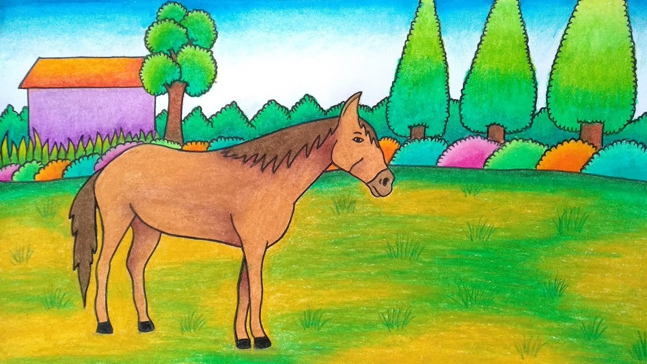  Menggambar  kuda Cara menggambar hewan berkaki empat  