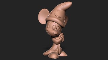 Sculpting full 3D Character for 3D printing in ZBrush Timelapse - Wizard Micky Mouse