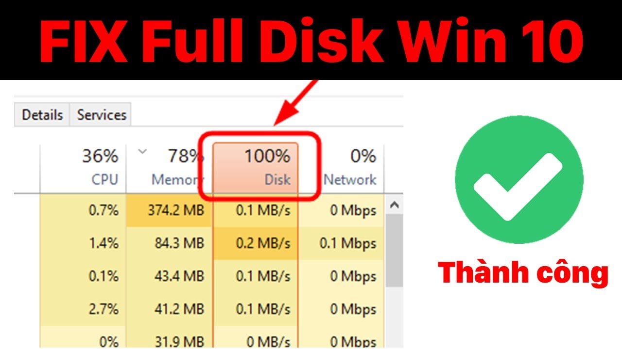 windows 10 disk 100 ตลอด  2022 Update  Fix lỗi Full Disk 100% Win 10 - Hiệu quả tuyệt vời