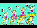 Paper Dolls Dress Up - Fat Ballerina Daughter Rapunzel Butterfly Dress - Barbie Story & Crafts