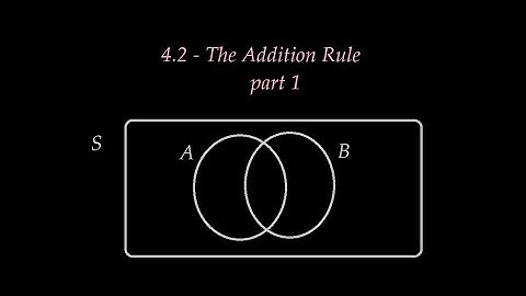 4.2, The Addition Rule, part 1
