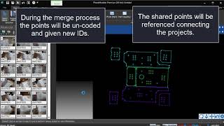 Merging several smaller PhotoModeler scenes using stationary coded targets