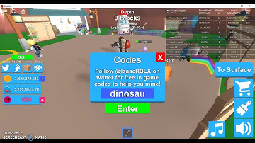 Im back! 10 codes for easy rewards! Mining SimulatorRoblox
