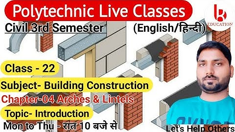 Building Construction | Chapter-4 | Class 22 | Arches & Lintels | Civil 3rd Semester by Brijesh Sir