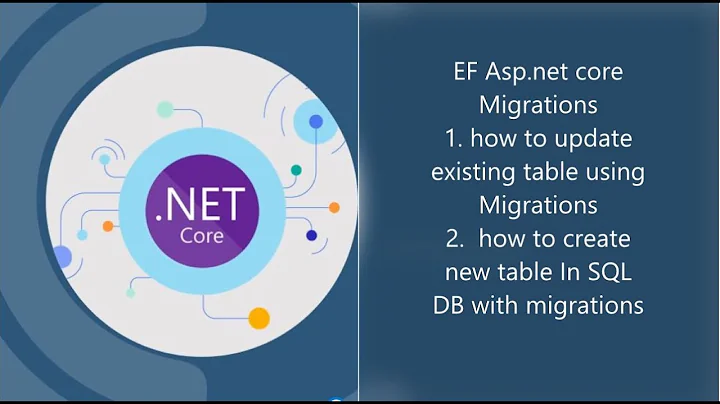 EF Asp.net core Migrations  how to update and  create new table In SQL DB with migrations