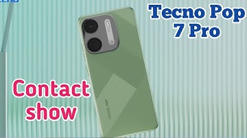 Contact Show In Tecno Pop 7 Pro, How To Show All Contacts In Tecno Pop 7 Pro, Tecno Pop 7 Pro