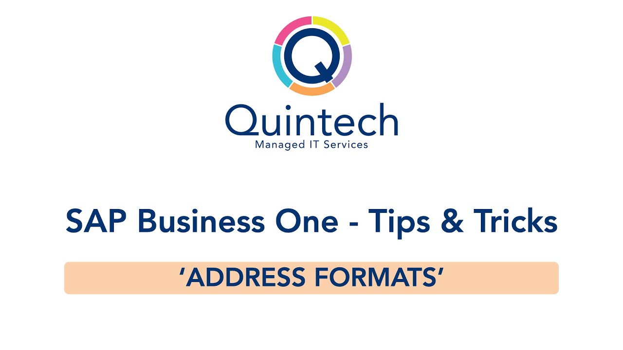 SAP Business One Address Formats