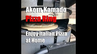 Akorn Kamado Grill Pizza Ring By BBQube, Stainless Steel with Wooden Handles