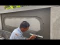 Technique Construction Decorate Fence Walls With Sand And Cement Work