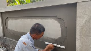 Technique Construction Decorate Fence Walls With Sand And Cement Work