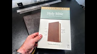 Tyndale NLT Large Print Thinline Rebind in River Grain Goatskin
