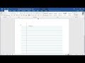 Creating Lined Paper in Word