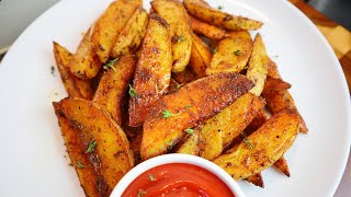 Super Crispy Restaurant Style Potato Wedges | Tasty Oven Baked Wedges | Perfect Side Dish