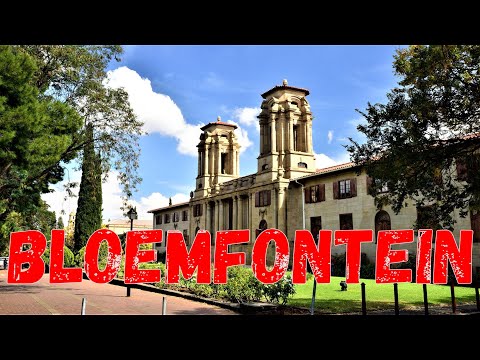 Driving through Bloemfontein city center in Free State, South Africa