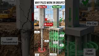 Single Pile vs Group Pile | Which Is Stronger? | Pile Foundation #shorts
