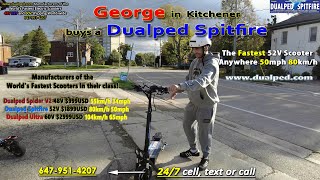 George in Kitchener buys a Dualped Spitfire World&#39;s Fastest 52V Scooter!
