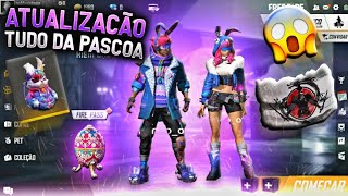NOVAS SKIN DE PASCOA GRÁTIS,TUDO DA ATUALIZAÇÃO, SKIN GELO DE LOGIN, MOCHILA COELHO E MAIS - FF